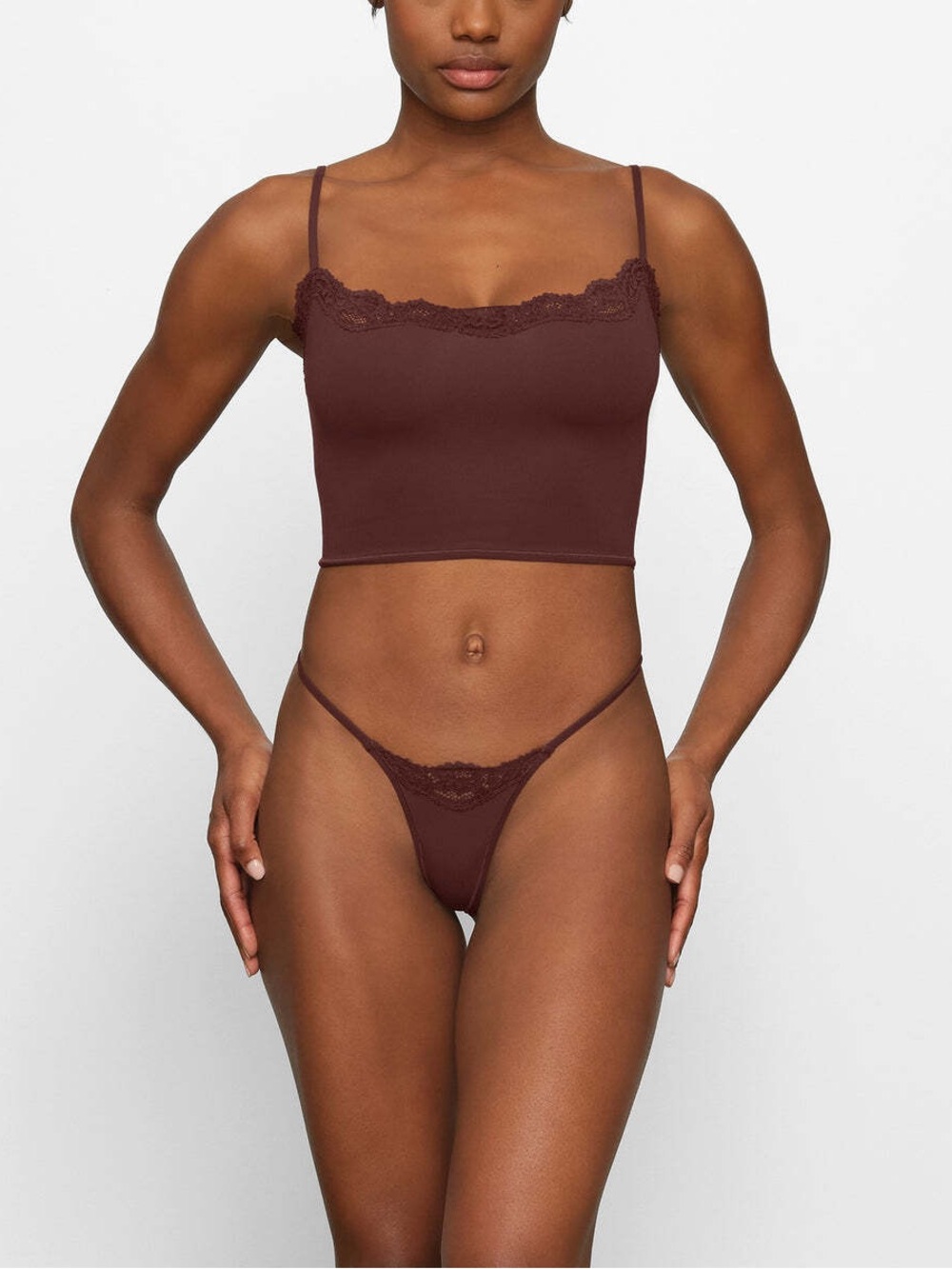 SKIMS fits everybody lace cami in Cocoa size 3X NWT